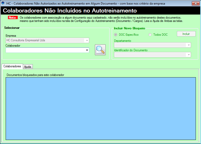 HCSGI - Configuração Autotreinamento nos Documentos Revisados