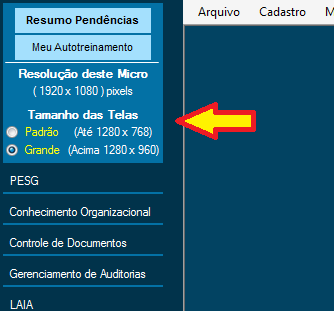 HCSGI - Controle de Resolução de Telas