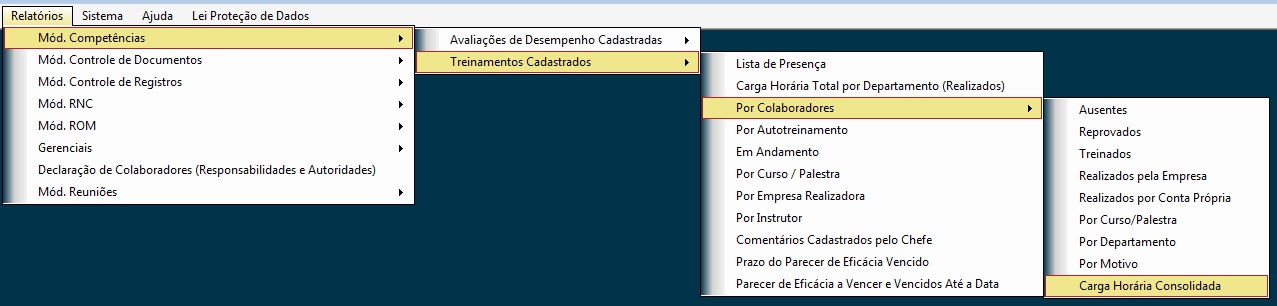 HCSGI - Relatório - Carga Horária Consolidada